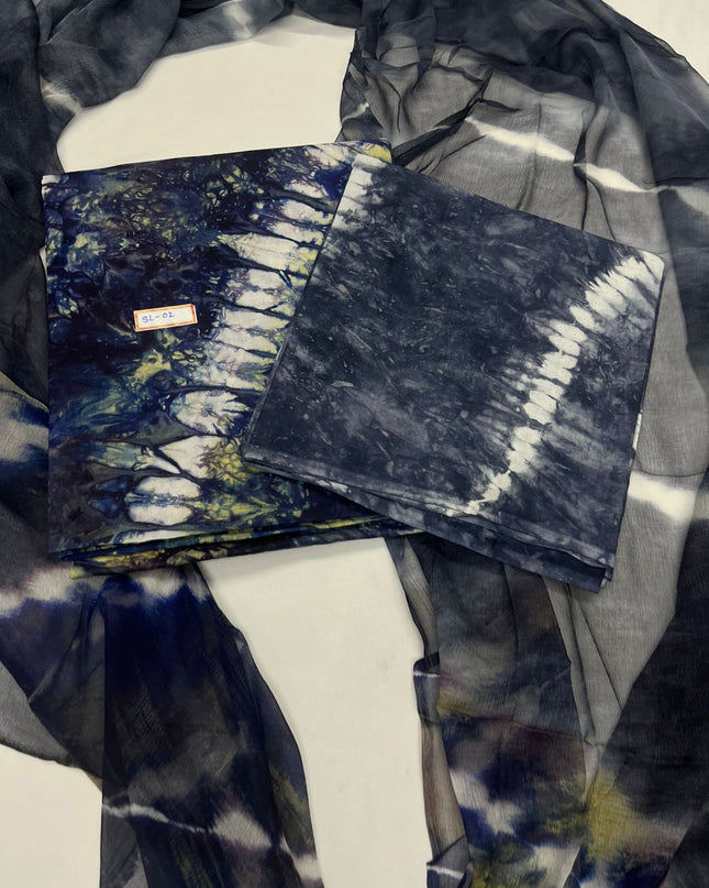Multicotton with waterpaint Dress Material with Soft Chiffon Dupatta