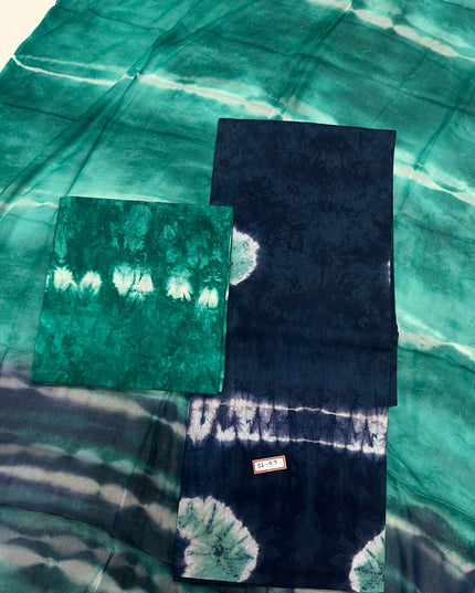 Cyan Blue Colour Dress Material with Soft Chiffon Dupatta