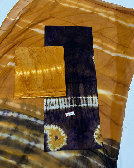 Purply Blue Colour Dress Material with Soft Chiffon Dupatta