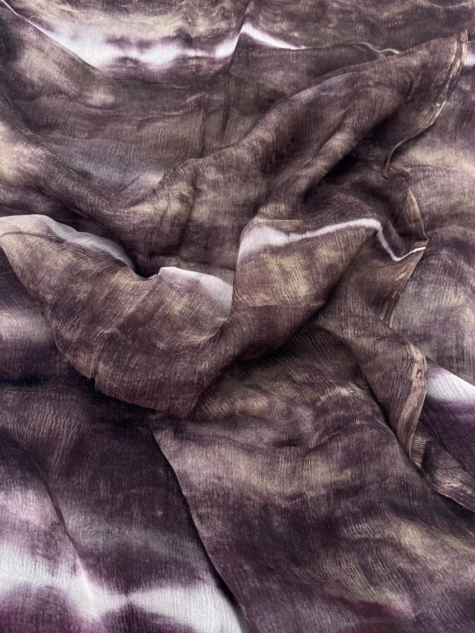 Drak Wine Cotton Dress Material with Soft Chiffon Dupatta