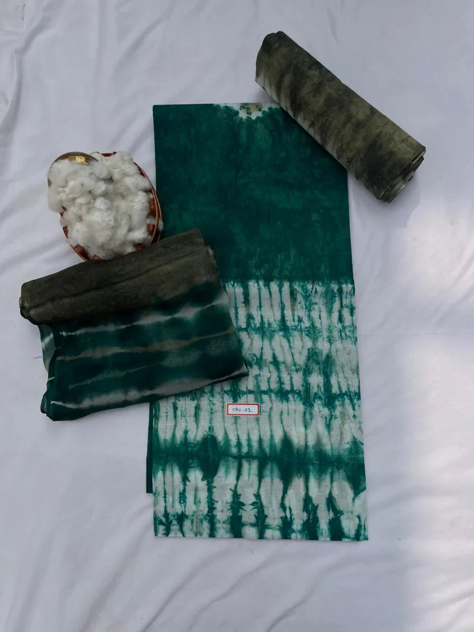 Sea Green Cotton Dress Material with Soft Chiffon Dupatta
