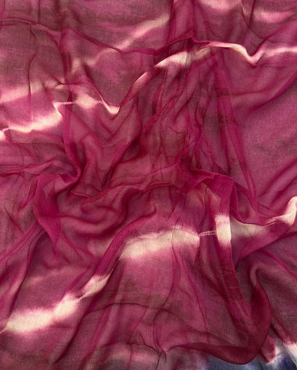 Blue Green Cotton Dress Material with Soft Chiffon Dupatta