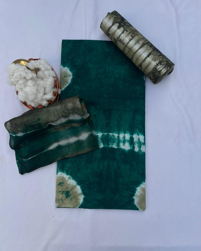 Sea Green Colour Dress Material with Soft Chiffon Dupatta