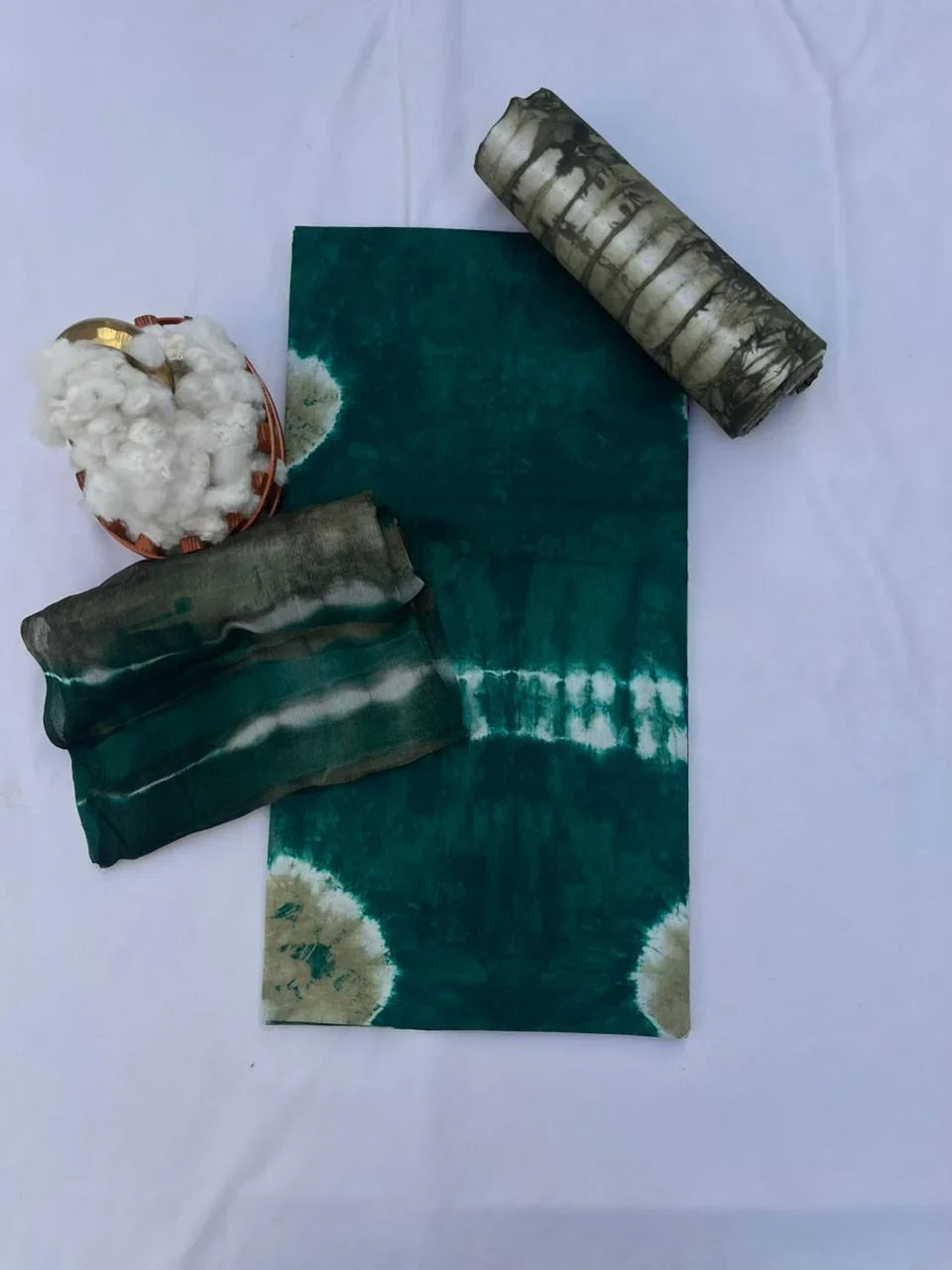 Sea Green Colour Dress Material with Soft Chiffon Dupatta