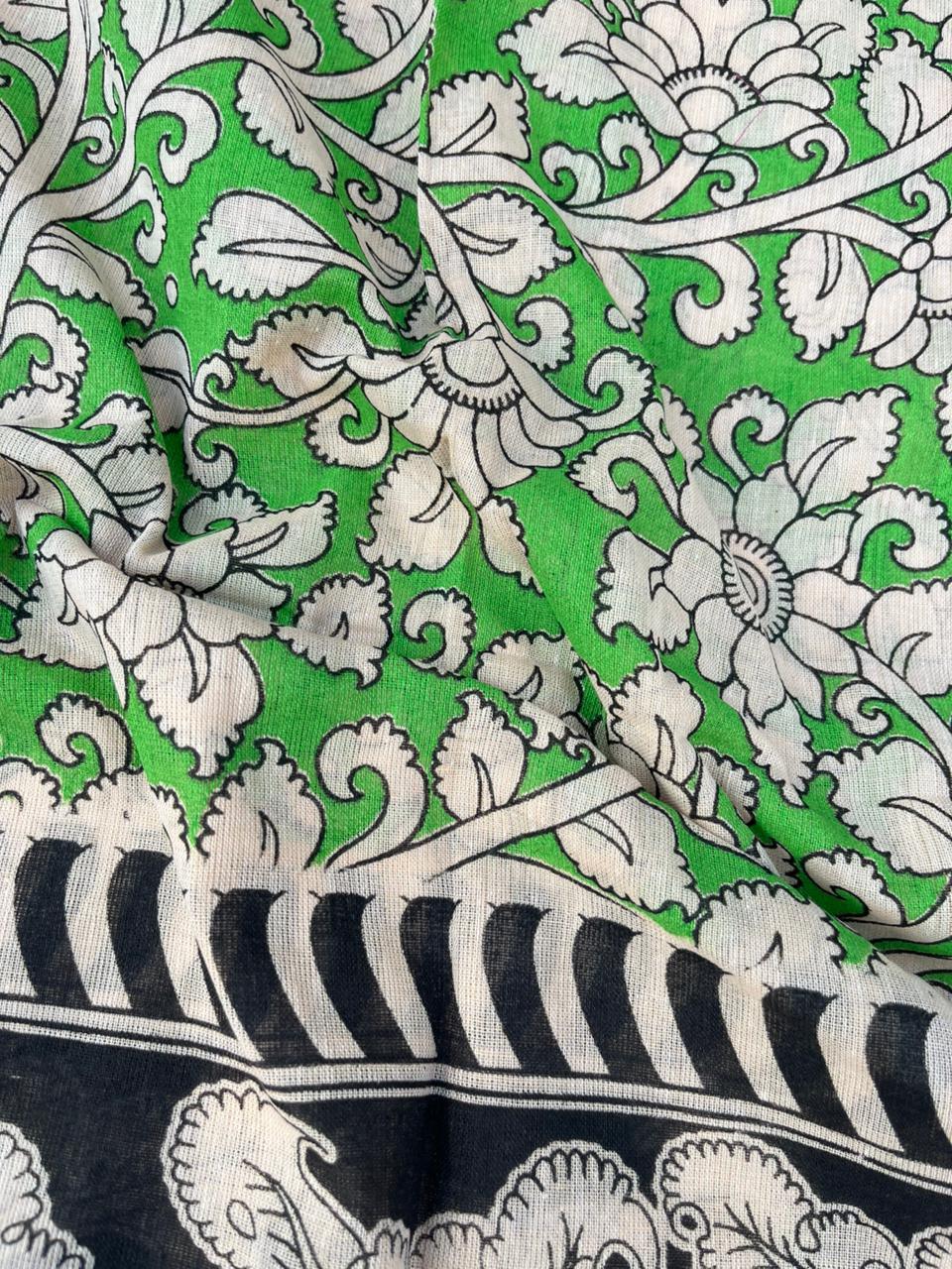 Kalamkari cotton Dress Material with Pink colour