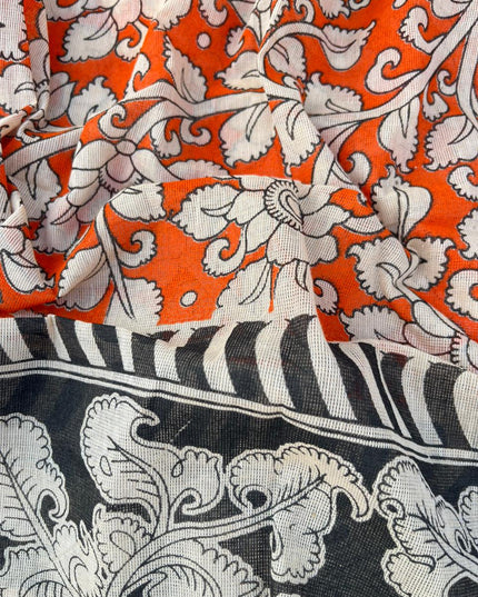 Kalamkari cotton Dress Material with Green colour