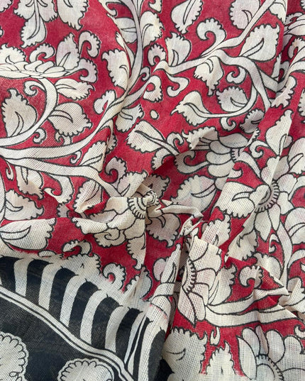 Kalamkari cotton Dress Material with Blue colour