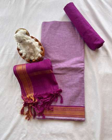 Mangalagiri Dress Material with thread border Emrold Baby Pink colour