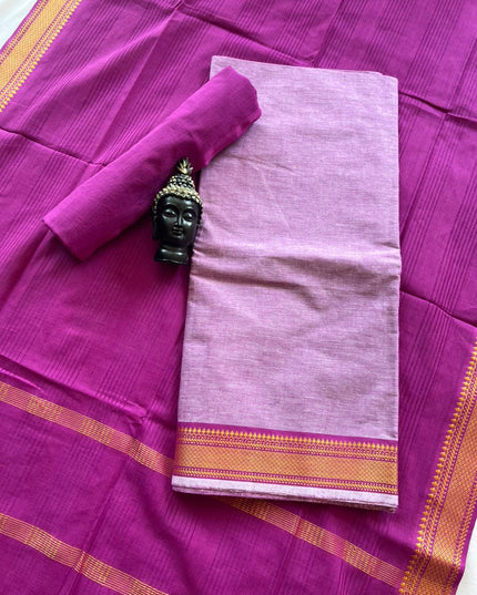 Mangalagiri Dress Material with thread border Emrold Baby Pink colour