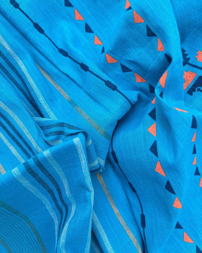 Cotton Dress Material with Orange Color