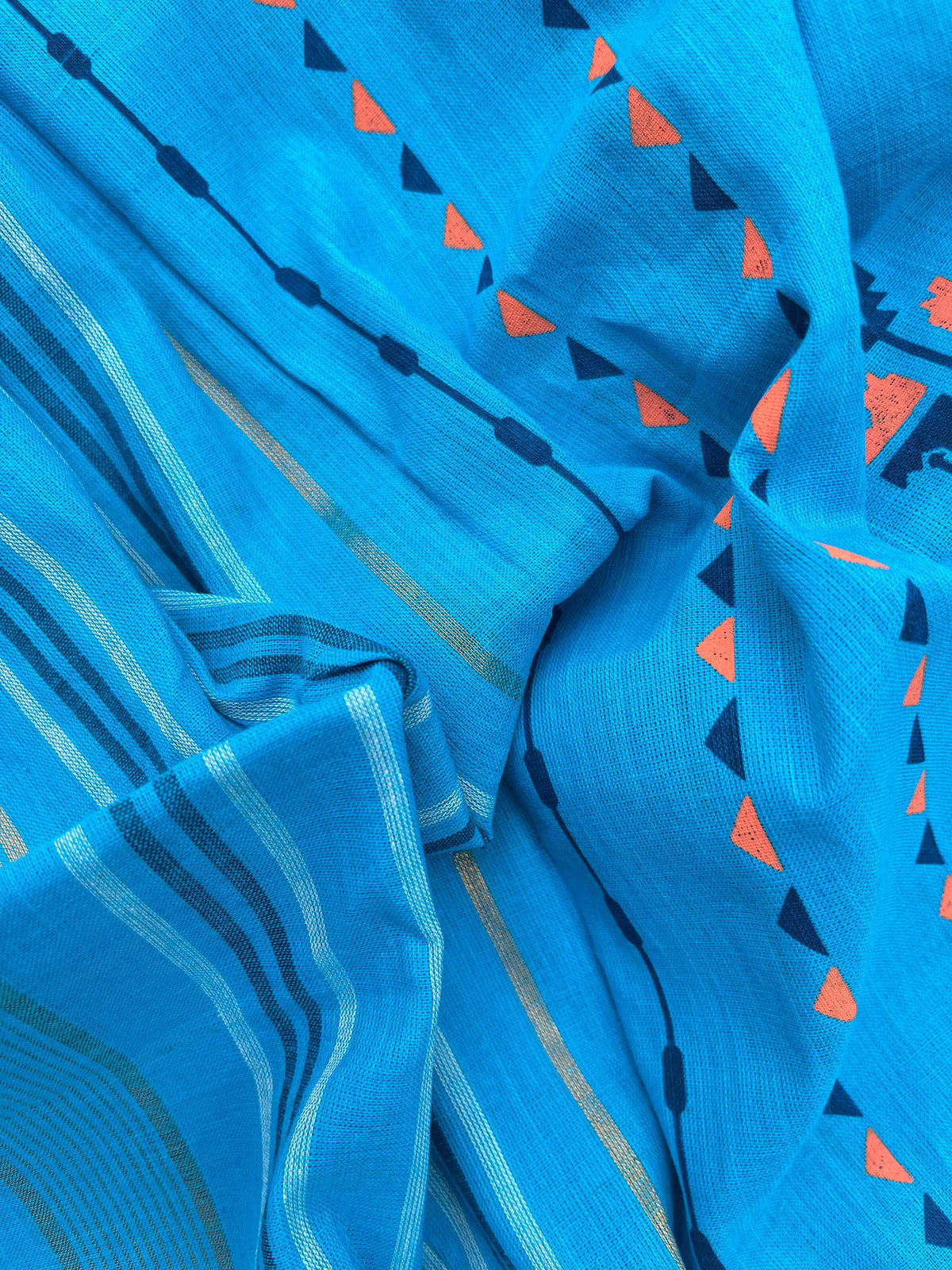 Cotton Dress Material with Orange Color
