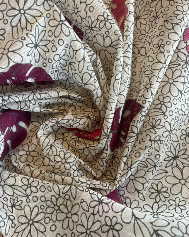 Cotton Dress Material with Pink Color