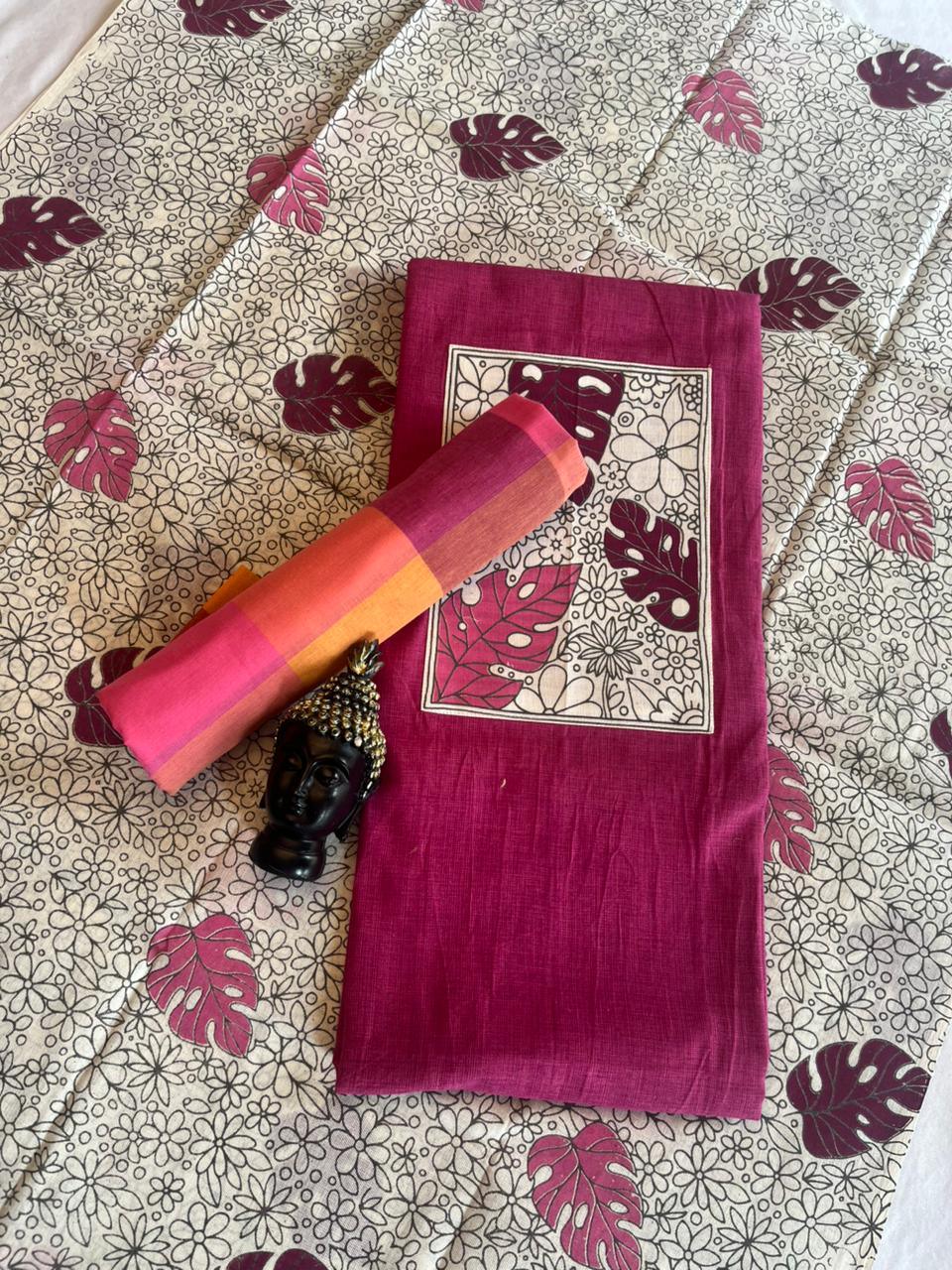 Cotton Dress Material with Pink Color