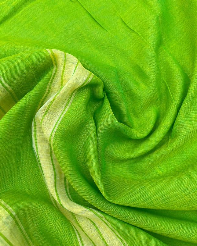 Traditional wear Narayanpet Mercerised cotton dress material with Parrot Green colour