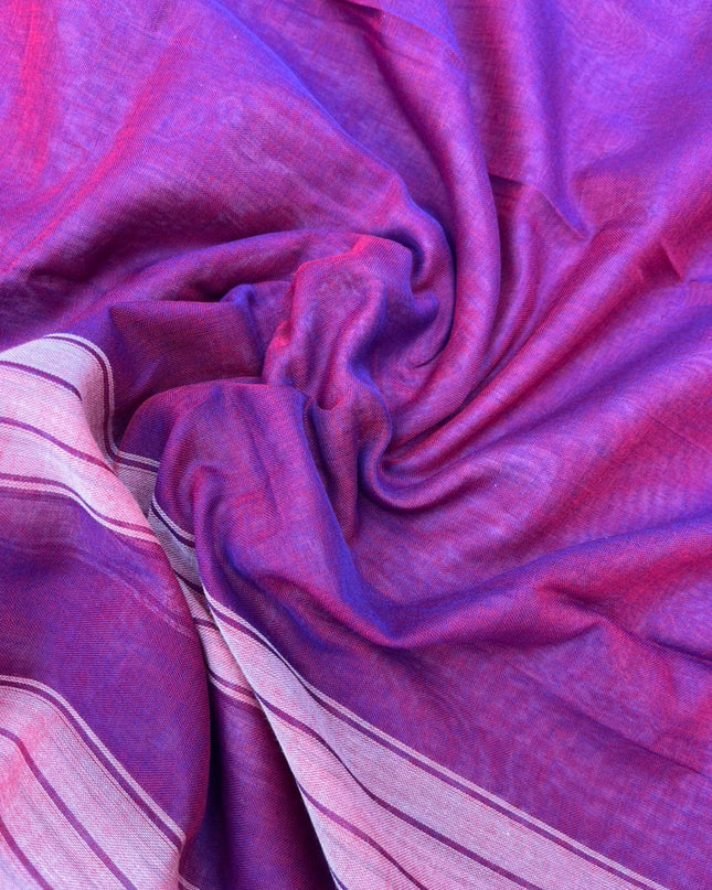 Traditional wear Narayanpet Mercerised cotton dress material with Purple colour