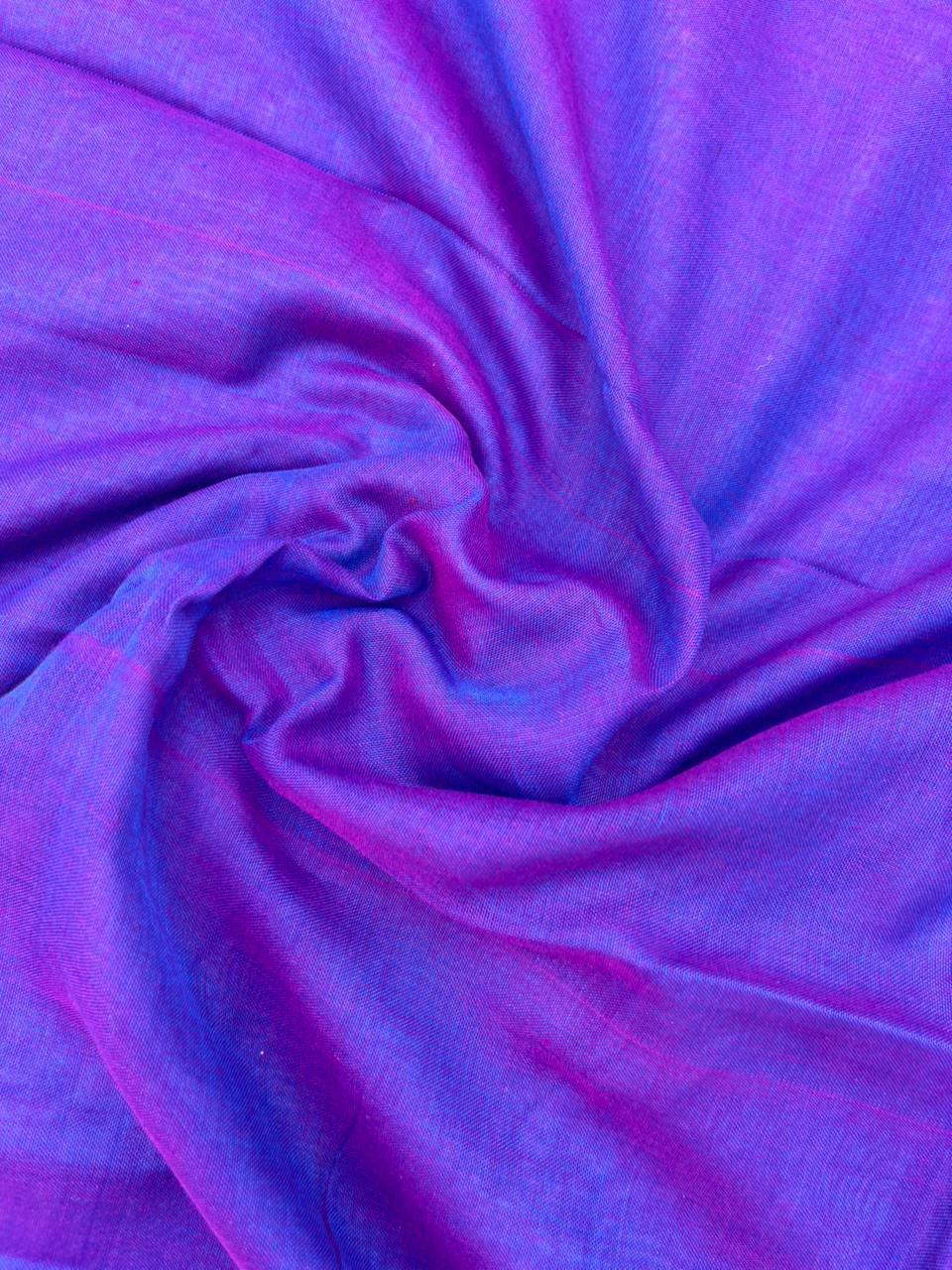 Traditional wear Narayanpet Mercerised cotton dress material with Violet colour