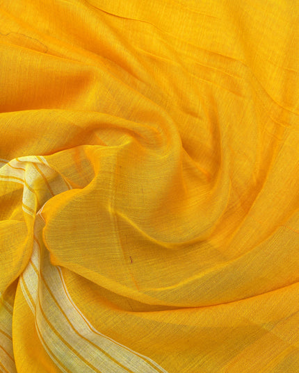 Traditional wear Narayanpet Mercerised cotton dress material with Yellow colour