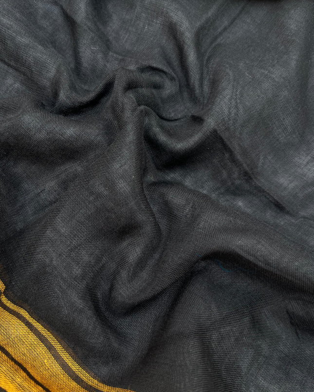 Traditional wear Narayanpet Mercerised cotton dress material with Black colour