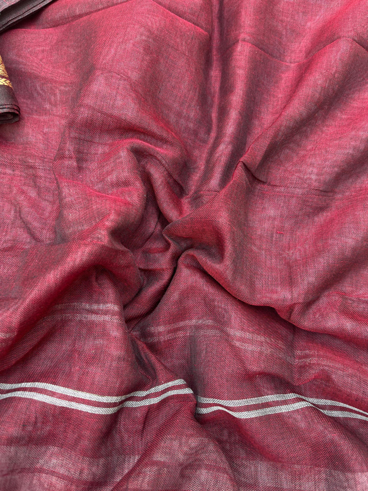 Traditional wear Narayanpet Mercerised cotton dress material with Maroon colour