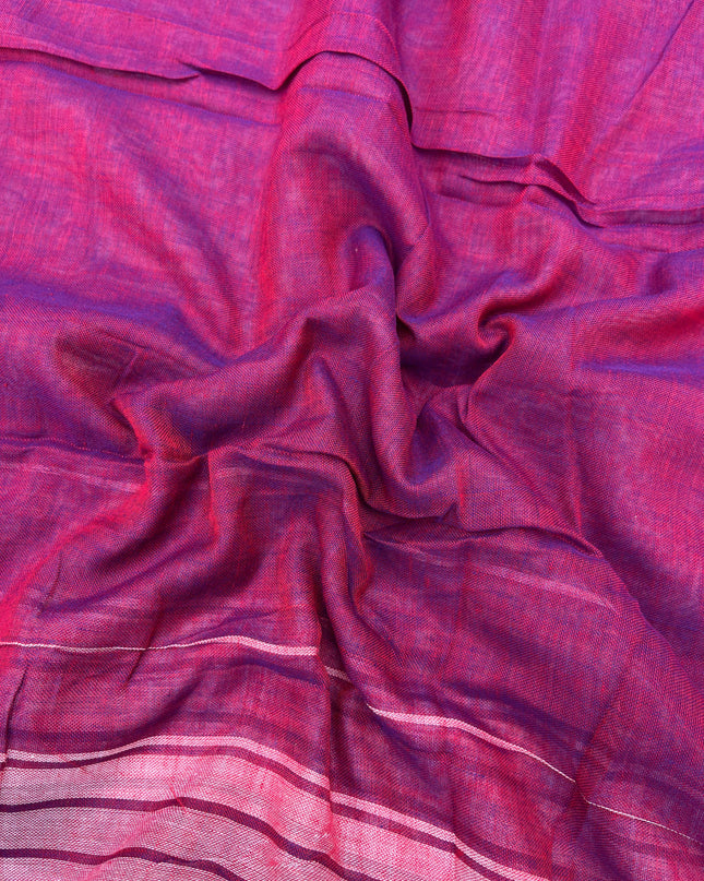 Traditional wear Narayanpet Mercerised cotton dress material with Violet colour