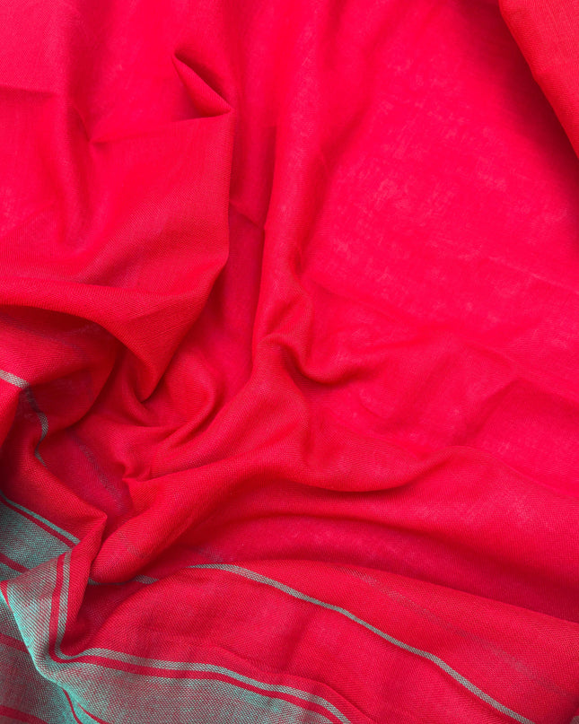 Traditional wear Narayanpet Mercerised cotton dress material with Red colour
