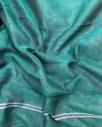 Traditional wear Narayanpet Mercerised cotton dress material with Sea Green colour