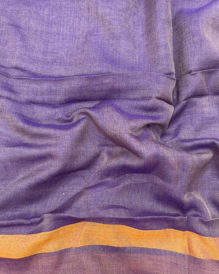 Traditional wear Narayanpet Mercerised cotton dress material with Light Purple colour