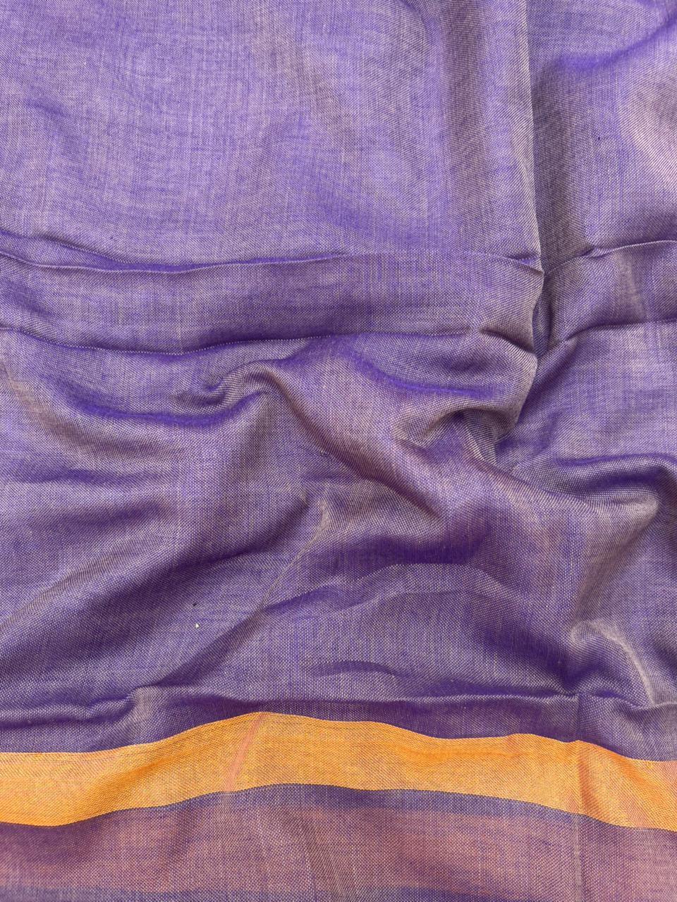 Traditional wear Narayanpet Mercerised cotton dress material with Light Purple colour