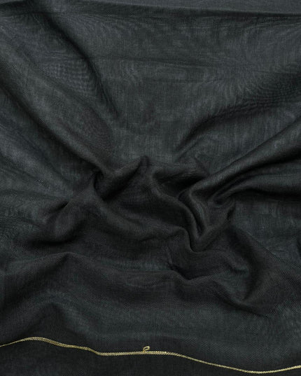 Traditional wear Narayanpet Mercerised cotton dress material with Black colour