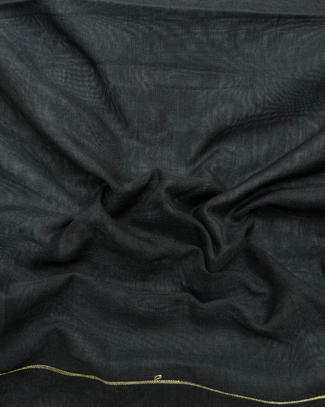 Traditional wear Narayanpet Mercerised cotton dress material with Black colour