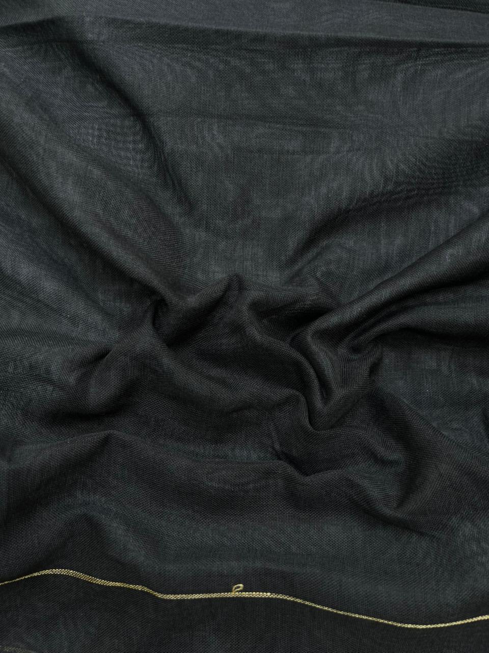 Traditional wear Narayanpet Mercerised cotton dress material with Black colour