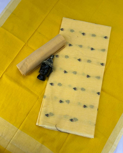 Soft Handloom Cotton Dress Material – Pastel Yellow Shade