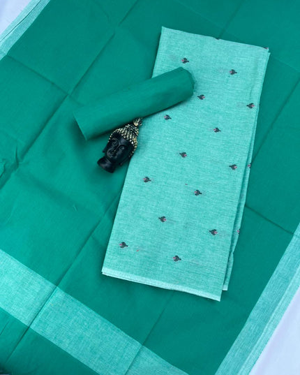 Soft Handloom Cotton Dress Material – Pastel Sea Green Shade