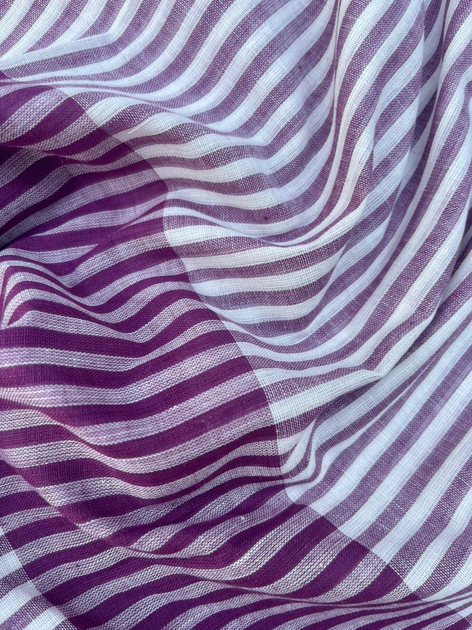 Soft Handloom Cotton Dress Material – Lavender Shade