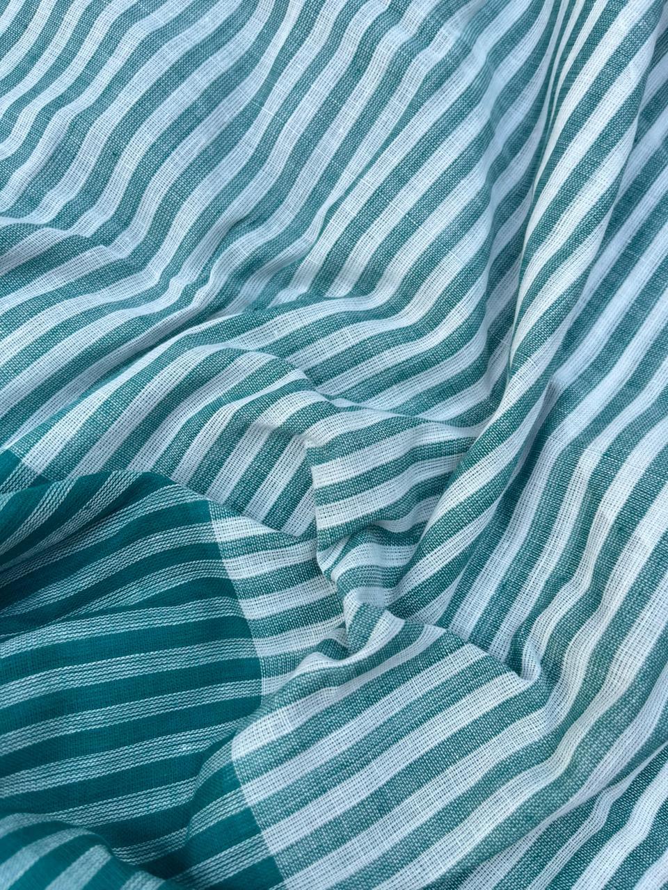 Soft Handloom Cotton Dress Material – Sea Green Shade