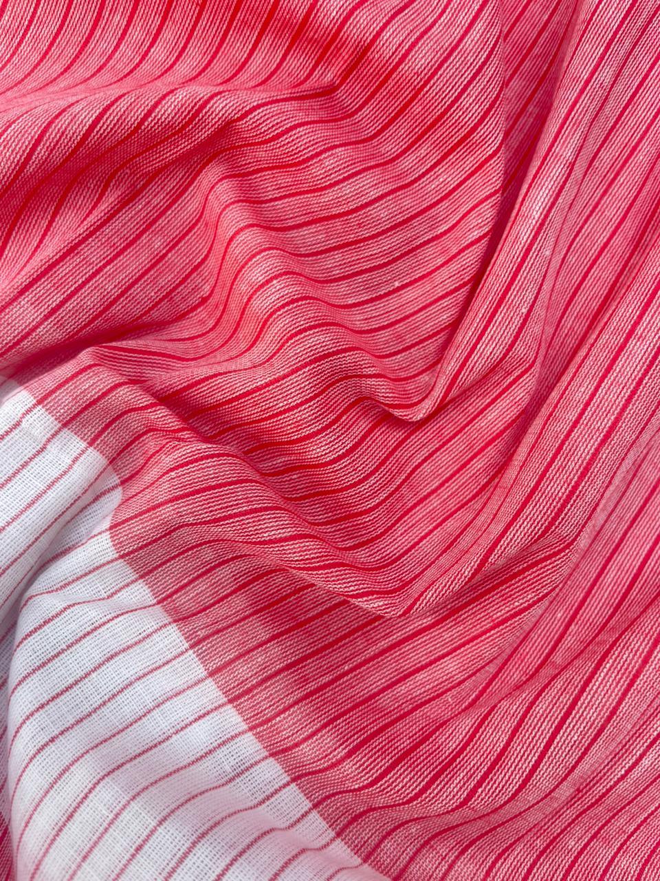 Soft Handloom Cotton Dress Material – Tomato Pink
