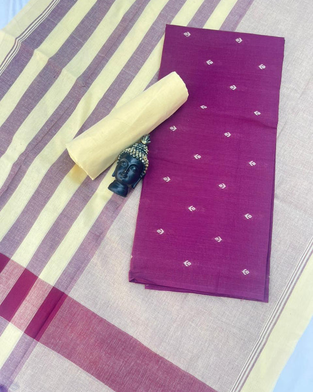 Soft Handloom Cotton Dress Material – Pink Shade