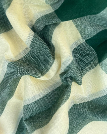 Soft Handloom Cotton Dress Material – Drak Green Shade