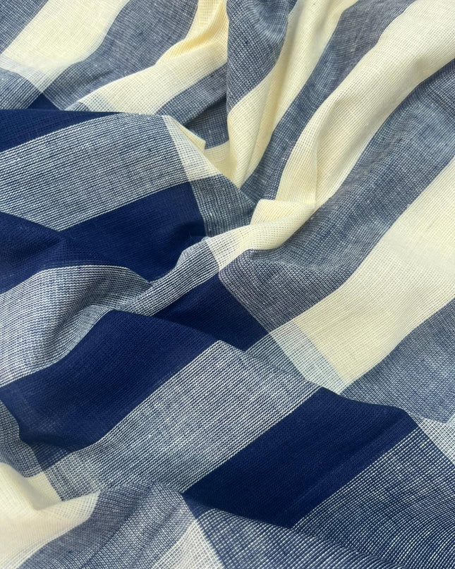Soft Handloom Cotton Dress Material – Drak Blue Shade