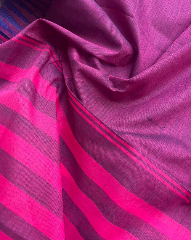 Pure Cotton Handloom Top & Dupatta Set | Purple Dress Material