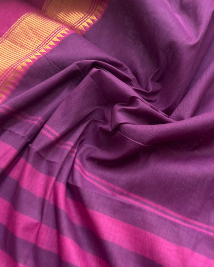 Pure Cotton Handloom Top & Dupatta Set | Purple Dress Material