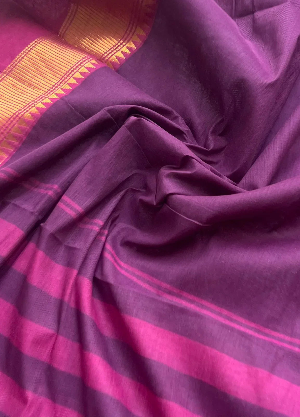 Pure Cotton Handloom Top & Dupatta Set | Purple Dress Material