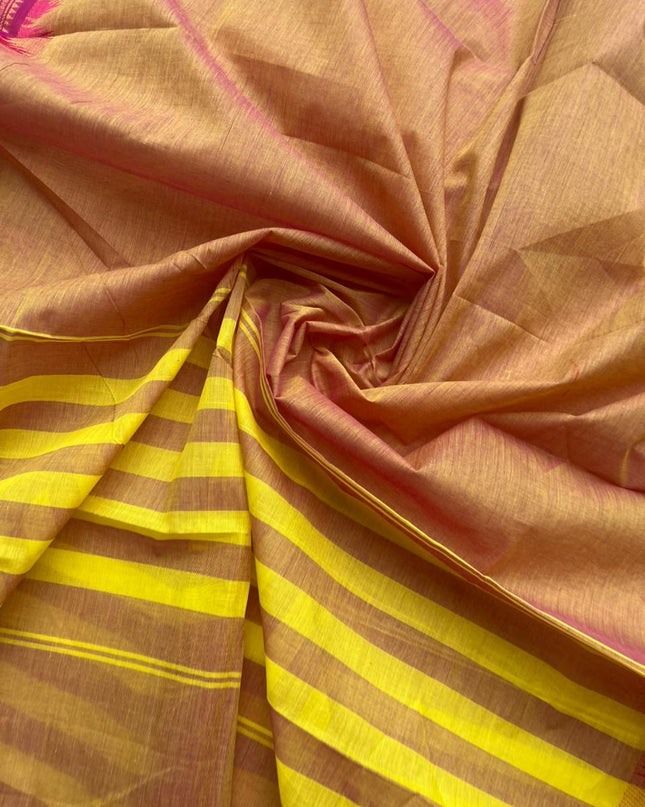 Pure Cotton Handloom Top & Dupatta Set | Brown Dress Material