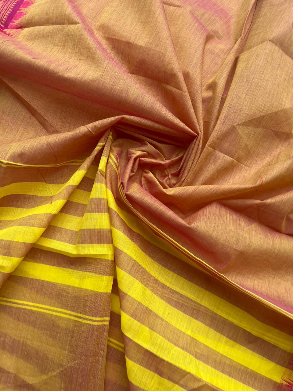 Pure Cotton Handloom Top & Dupatta Set | Brown Dress Material
