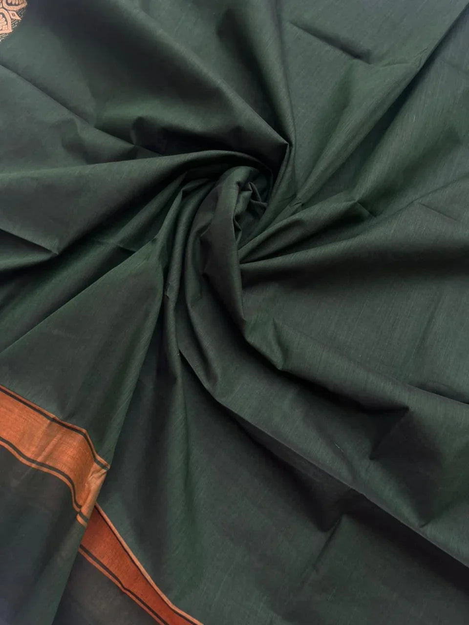 Pure Cotton Handloom Top & Dupatta Set | Dark Sea Green Dress Material