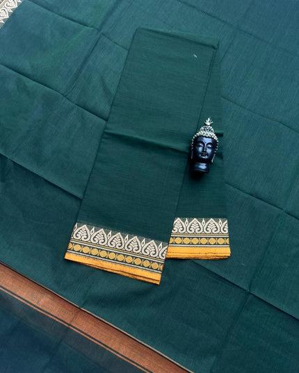 Pure Cotton Handloom Top & Dupatta Set | Dark Sea Green Dress Material
