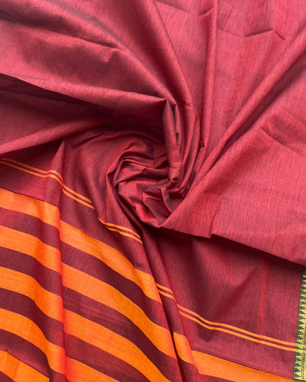 Pure Cotton Handloom Top & Dupatta Set | Red Dress Material