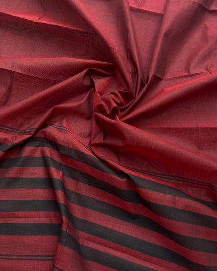 Pure Cotton Handloom Top & Dupatta Set | Maroon Dress Material