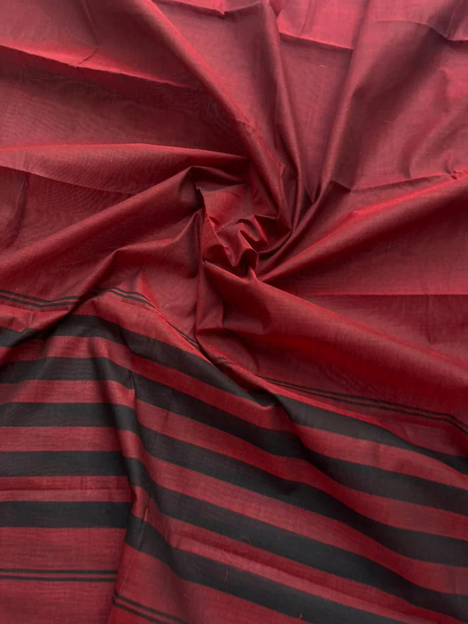 Pure Cotton Handloom Top & Dupatta Set | Maroon Dress Material