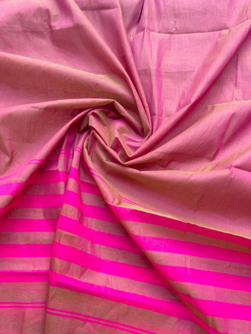 Pure Cotton Handloom Top & Dupatta Set | Baby Pink Dress Material